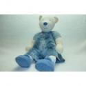 DOUDOU OURS PELUCHE LILA ET PATACHON GRAND MODELE MOULIN ROTY