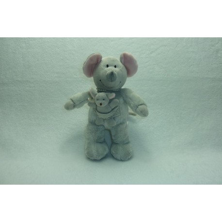 DOUDOU SOURIS PELUCHE AVEC SON SOURICEAU NICOTOY SIMBA DICKIE