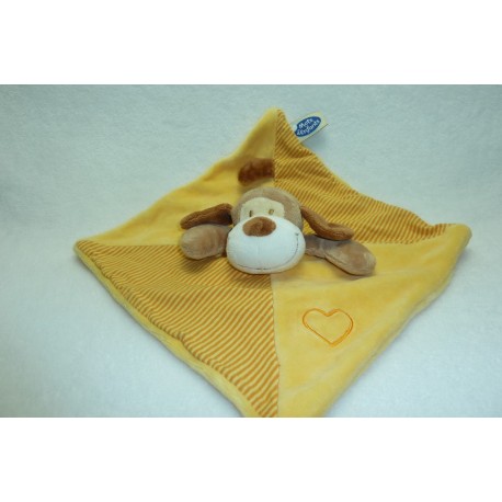 DOUDOU CHIEN JAUNE RAYURES MOTS D'ENFANTS