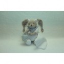 DOUDOU LAPIN PELUCHE CELESTE AVEC MOUCHOIR DOUDOU ET COMPAGNIE