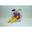 DOUDOU LAPIN PELUCHE AVEC MOUCHOIR COLLECTION LES ZETIK'T BABY'NAT