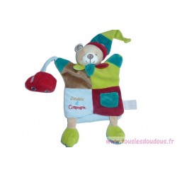 DOUDOU OURS MIROU MARIONNETTE VOITURE GRELOT TRES BON ETAT DOUDOU ET COMPAGNIE