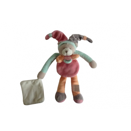 Doudou peluche pantin ours pêche fraise DC2373 Doudou et Compagnie