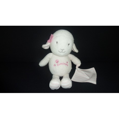 Doudou lapin blanc Mouchoir Auchan Baby chez vous dès demain