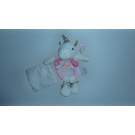 Doudou hochet Lucie la Licorne DC3310 Doudou et Compagnie