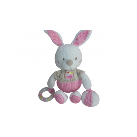 Doudou peluche éveil lapin Mots d'Enfants