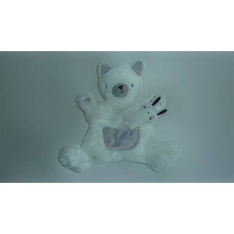 Doudou ours marionnette et son lapin Nicotoy