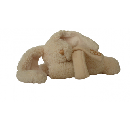 Doudou peluche lapin 23 cm crème écru