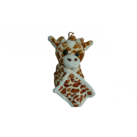 Doudou peluche mouchoir Girafe 21 cm