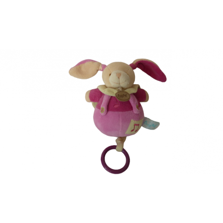 Doudou peluche musicale lapin Les Mem Pacap BN733 Baby'Nat