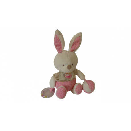 Doudou peluche éveil lapin Mots d'Enfants