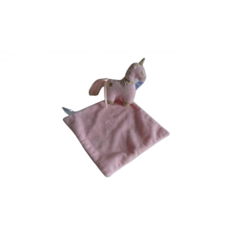 Doudou peluche mouchoir licorne Mots d'Enfants