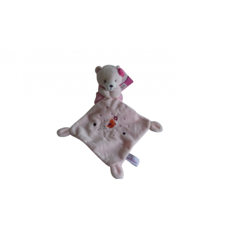 Doudou peluche mouchoir ours Pommette