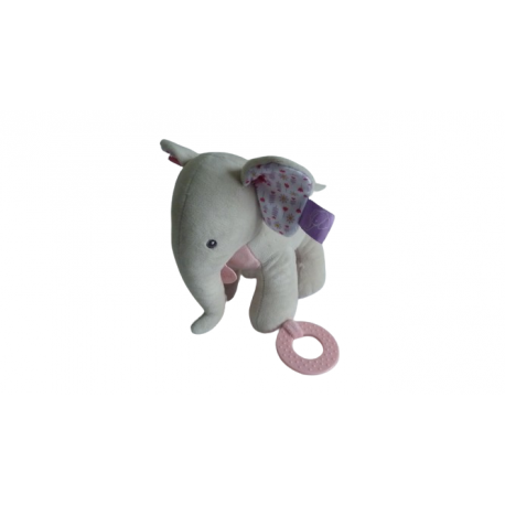 Doudou peluche éveil éléphant Eglantine BN0518 Baby'Nat