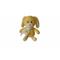 Doudou peluche lapin 27 cm jaune blanc comme neuf Gipsy