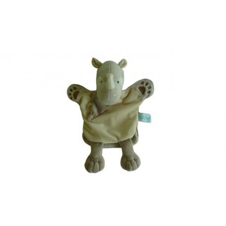 Doudou marionnette rhinocéros Savane BN0397 Baby'Nat