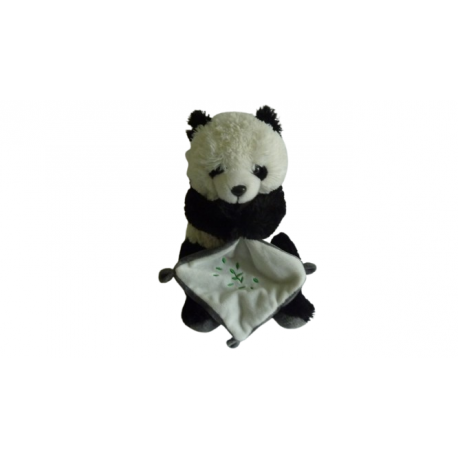 Doudou peluche mouchoir panda Doho International