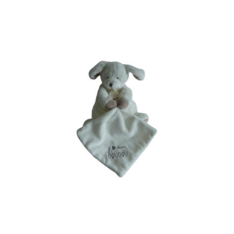 Doudou peluche mouchoir chien J'aime mon doudou DC2916 Doudou et Compagnie