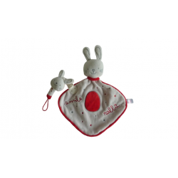 Doudou lapin Smile Rabbit attache tétine Jemini